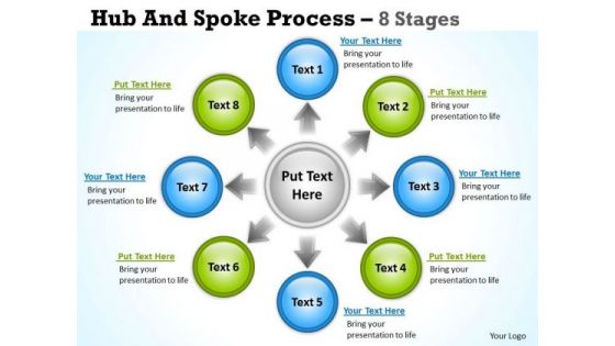 Strategy Diagram Hub And Spoke Process 8 Stages Business Diagram