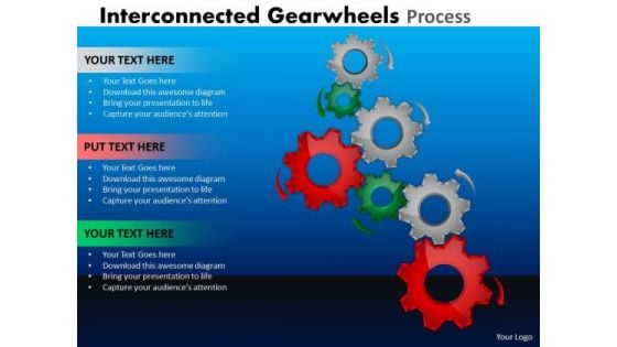 Strategy Diagram Interconnected Gearwheels Process Business Framework Model