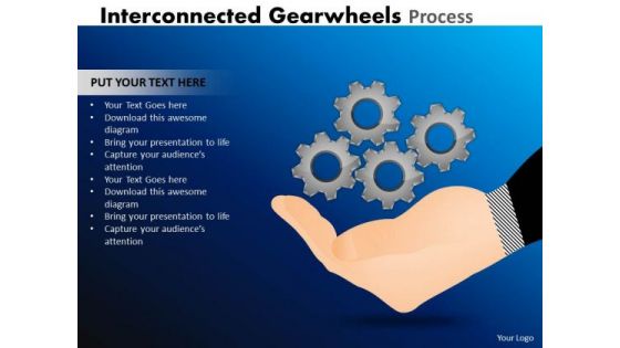 Strategy Diagram Interconnected Gearwheels Process Sales Diagram