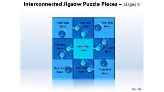 Strategy Diagram Interconnected Jigsaw Puzzle Pieces Stages 9 Strategic Management