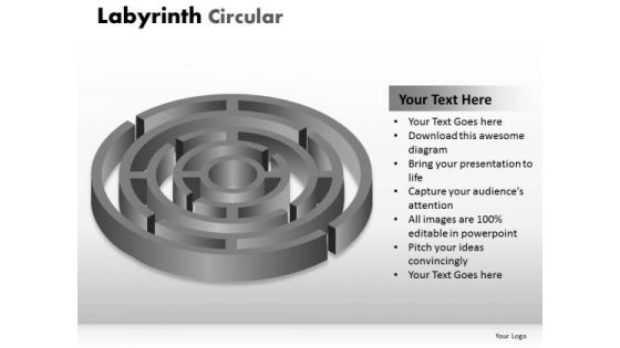 Strategy Diagram Labyrinth Circular Marketing Diagram