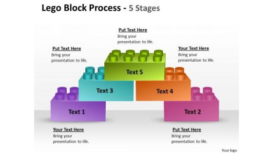 Strategy Diagram Lego Block Process 5 Stages Business Diagram