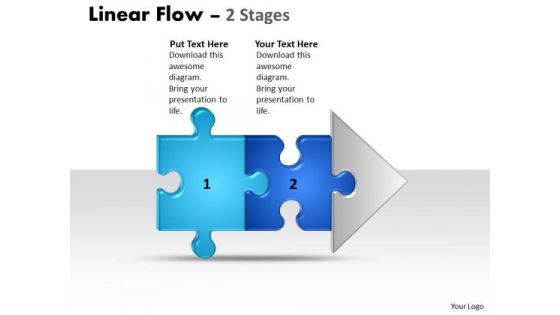 Strategy Diagram Linear Flow 2 Stages Business Cycle Diagram