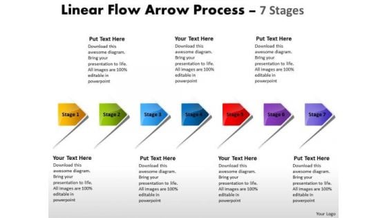 Strategy Diagram Linear Flow Arrow Process 7 Stages Sales Diagram