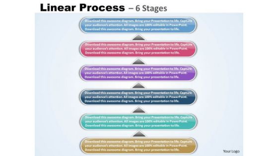 Strategy Diagram Linear Process 6 Stages Scaly Business Diagram