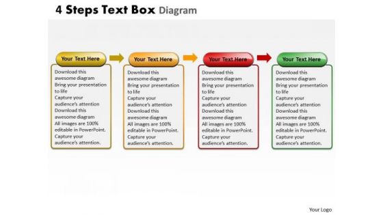 Strategy Diagram Liner Flow 4 Stages Consulting Business Framework Model