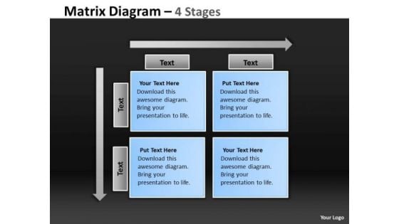 Strategy Diagram Matrix Diagram 4 Stages Business Cycle Diagram