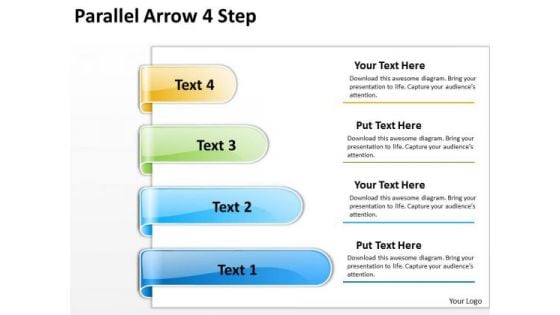 Strategy Diagram Parallel Arrow 4 Step Business Cycle Diagram