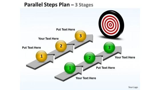 Strategy Diagram Parallel Steps Plan 3 Stages Style Business Cycle Diagram