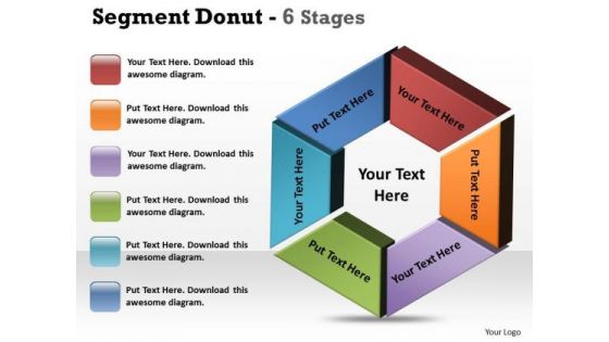 Strategy Diagram Segment Donut 6 Stages Circular Consulting Diagram