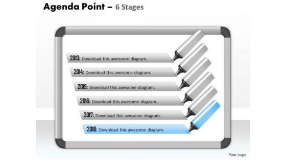 Strategy Diagram Six Staged Agenda Process Display Diagram Business Diagram