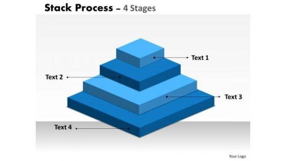 Strategy Diagram Stack Process With 4 Stages Of Business Process Business Diagram