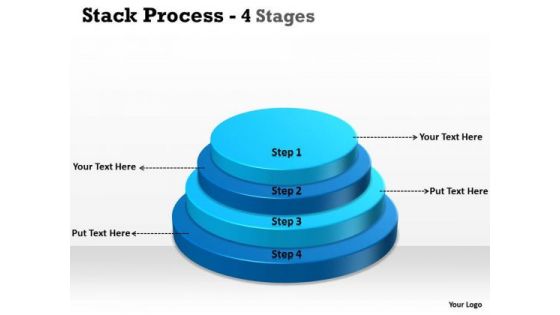 Strategy Diagram Stack Process With 4 Step For Planning Business Diagram