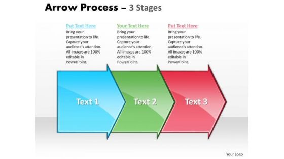 Strategy Diagram Strategic Management Arrow Process 3 Stages Consulting Diagram