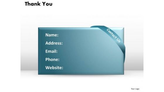 Strategy Diagram Thank You With Address Details Consulting Diagram