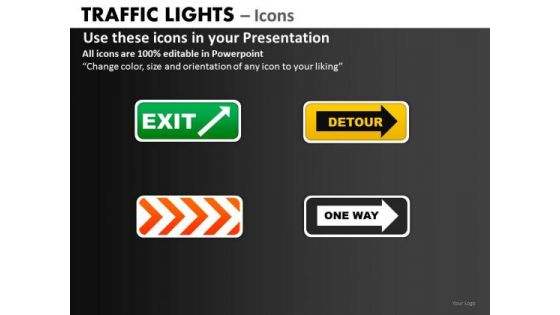 Strategy Diagram Traffic Lights Icons Business Framework Model