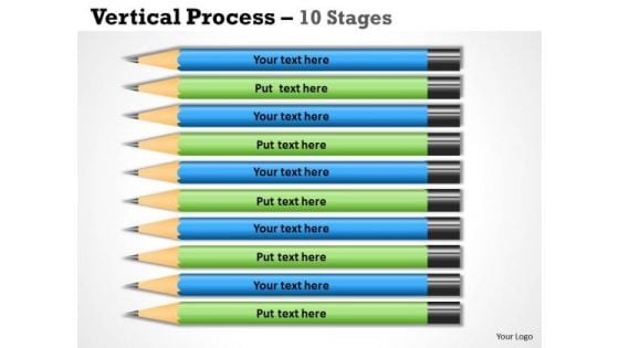 Strategy Diagram Vertical Process 10 Stages Business Diagram