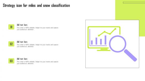 Strategy Icon For Miles And Snow Classification Professional Pdf