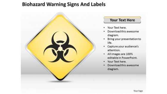 Strategy PowerPoint Template Biohazard Warning Signs And Labels Ppt Slides