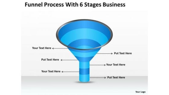 Strategy PowerPoint Template Funnel Process With 6 Stages Business Ppt Slides