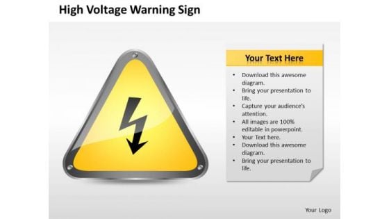 Strategy PowerPoint Template High Voltage Warning Sign Ppt Templates