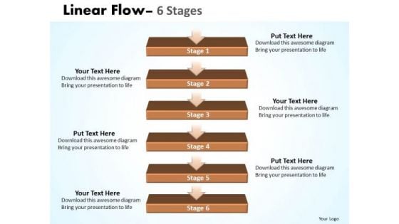 Strategy PowerPoint Template Linear Flow 6 Stages1 Business Plan Ppt Graphic