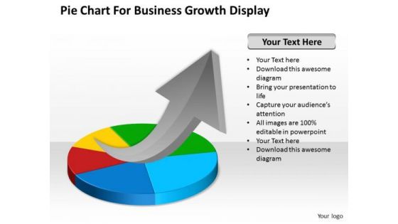 Strategy PowerPoint Template Pie Chart For Business Growth Display Ppt Slides