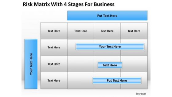 Strategy PowerPoint Template Risk Matrix With 4 Stages For Business Ppt Slides