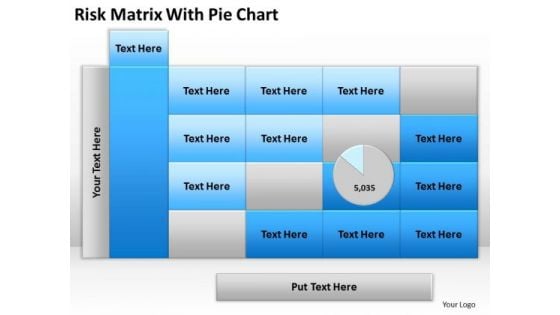 Strategy PowerPoint Template Risk Matrix With Pie Chart Ppt Slides