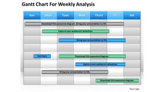 Strategy PowerPoint Template Weekly Analysis Ppt Templates Backgrounds For Slides