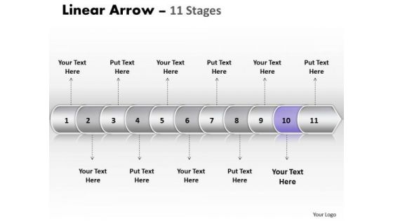 Strategy Ppt Background Linear Arrow 11 Stages Business PowerPoint Design