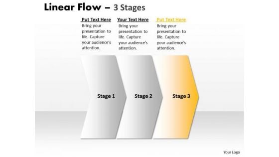 Strategy Ppt Background Linear Flow 3 Stages Operations Management PowerPoint Design