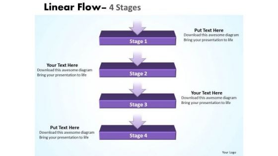 Strategy Ppt Background Linear Flow 4 Stages Business Communication PowerPoint 1 Graphic