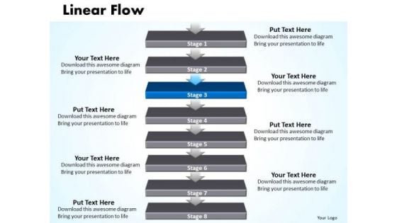 Strategy Ppt Background Linear Flow 8 Stages Business PowerPoint 4 Graphic