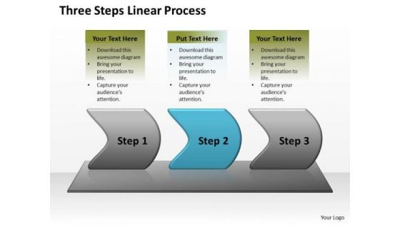 Strategy Ppt Background Three Steps Linear Writing Process Representation Video 3 Image