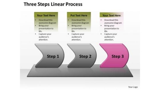 Strategy Ppt Background Three Steps Linear Writing Process Representation Video 4 Image