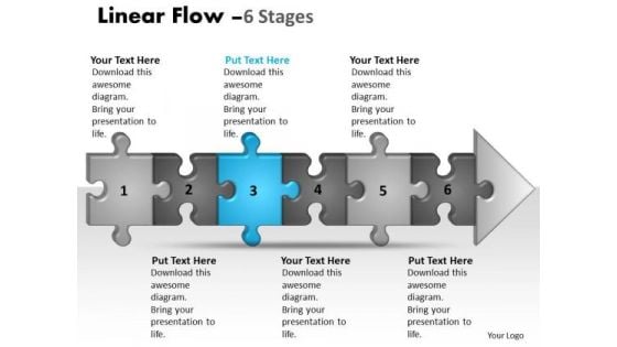 Strategy Ppt Linear Flow 6 Phase Diagram Style1 Communication Skills PowerPoint 4 Design