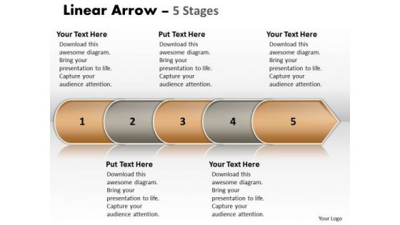 Strategy Ppt Template Linear Arrow 5 Stages Business Communication PowerPoint 1 Graphic