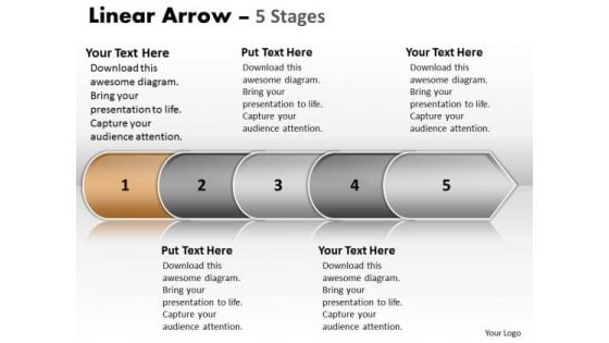 Strategy Ppt Template Linear Arrow 5 Stages Business Communication PowerPoint 2 Graphic