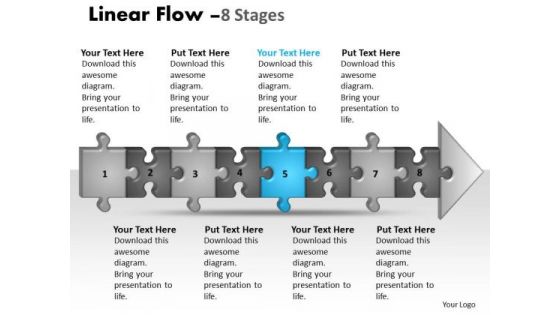 Strategy Ppt Theme Linear Flow 8 Stages Style1 Business PowerPoint 6 Image