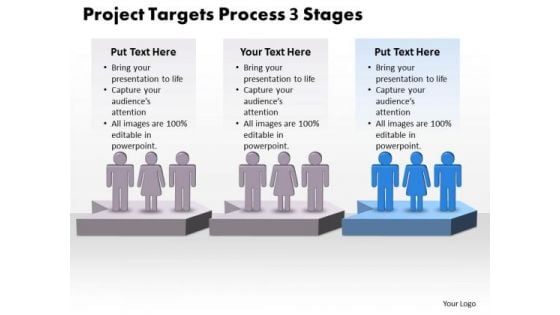 Strategy Ppt Theme Project Targets Process 3 Stages Management PowerPoint 4 Design