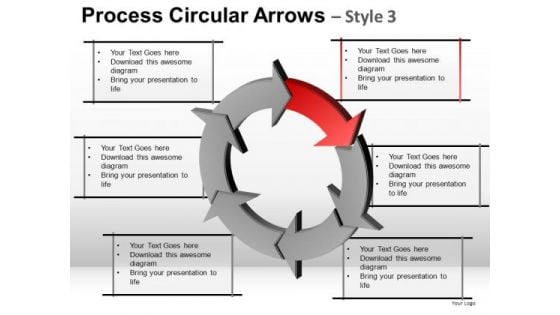 Strategy Process Circular Arrows Editable PowerPoint Slides