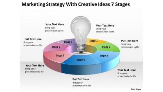 Strategy With Creative Ideas 7 Stages Ppt One Page Business Plan Template PowerPoint Slides