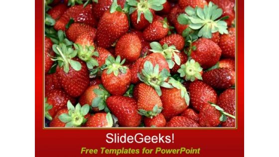 Red Strawberries PowerPoint Template