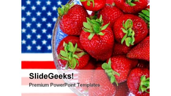 Strawberry Food Americana PowerPoint Background And Template 1210