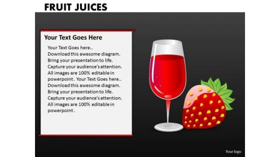 Strawberry Juice PowerPoint Templates And Strawberries PowerPoint Slides