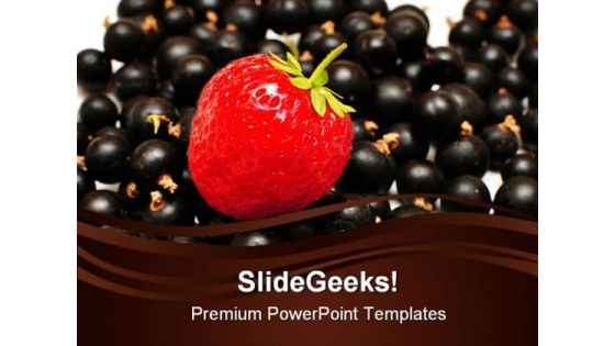 Strawberry With Grapes Food PowerPoint Themes And PowerPoint Slides 0211