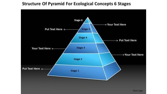 Structure Of Pyramid For Ecological Concepts 6 Stages Simple Business Plan PowerPoint Templates