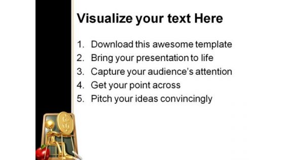Student Studying Dollar PowerPoint Template 0810