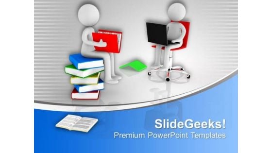 Study The Books Online PowerPoint Templates Ppt Backgrounds For Slides 0613